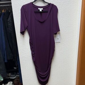 Motherhood Rich Purple Midi Dress